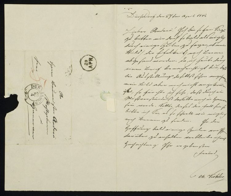 Brief an Herrn (Baumeister) August Heinrich Andreae