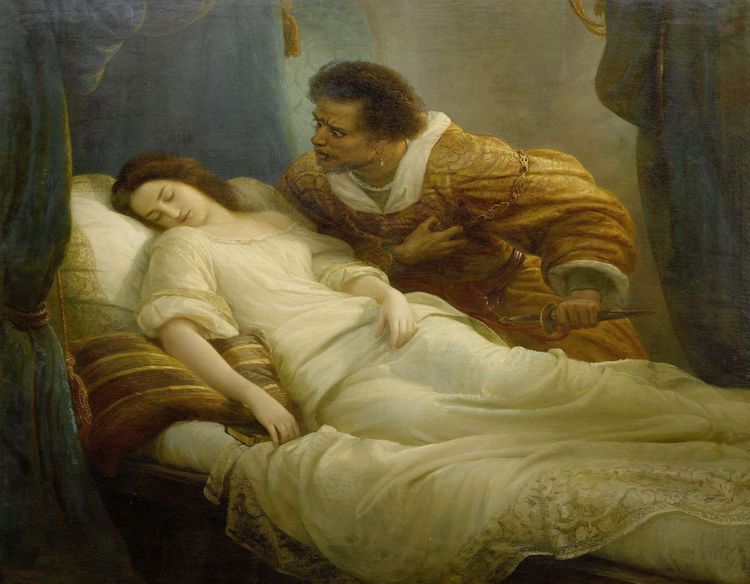 Othello mit seiner schlafenden Frau