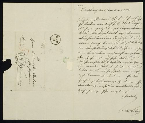 Brief an Herrn (Baumeister) August Heinrich Andreae