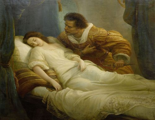 Othello mit seiner schlafenden Frau